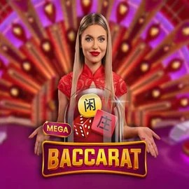 Mega Baccarat by Pragmatic Play, showcased at vegasinos.eu – game logo
