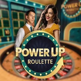 Official Live Casino logo: PowerUP Roulette by Pragmatic Play at Vegasino Casino